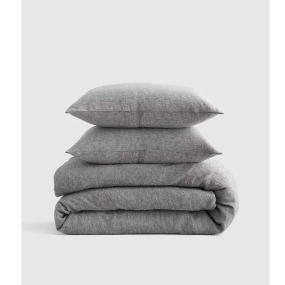 Quince European Linen king  Duvet Set Gray - Picture 1 of 4